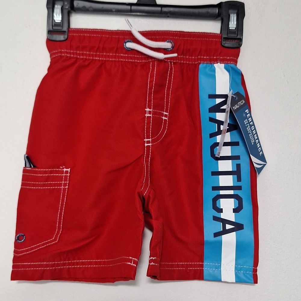 Nautica Carmine Swim Shorts Toddler Boys with Blue and White Stripe